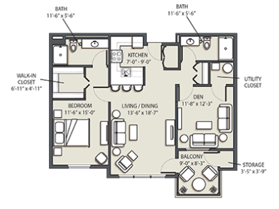 One Bedroom Den D - Renovated