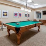 Pool table in game room