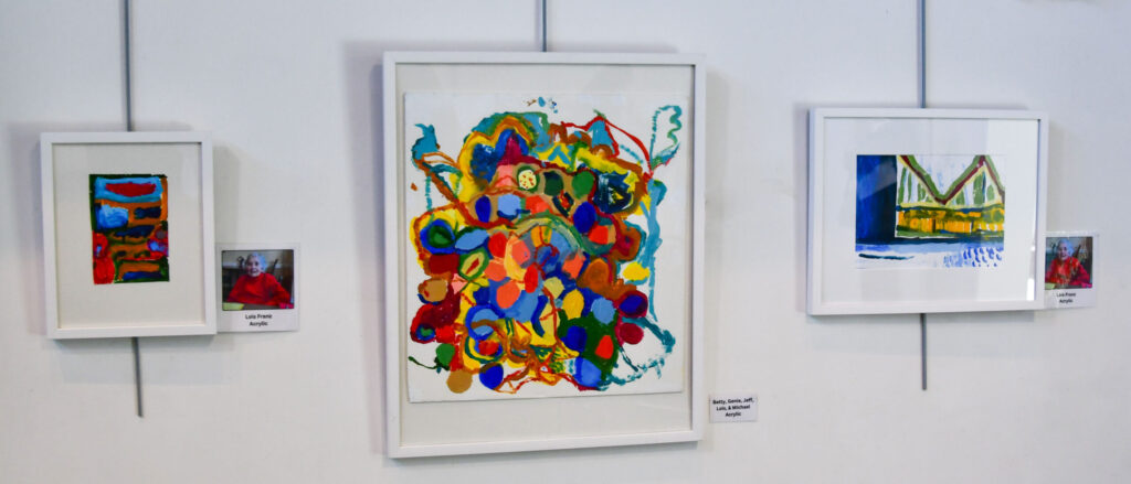 art at reception celebrating the artwork of Kendal at Hanover residents living with Alzheimer&rsquo;s or another type of dementia.