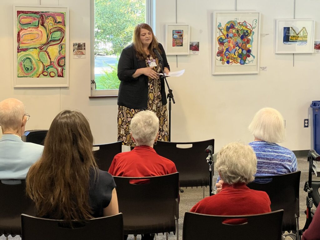 reception celebrating the artwork of Kendal at Hanover residents living with Alzheimer&rsquo;s or another type of dementia.